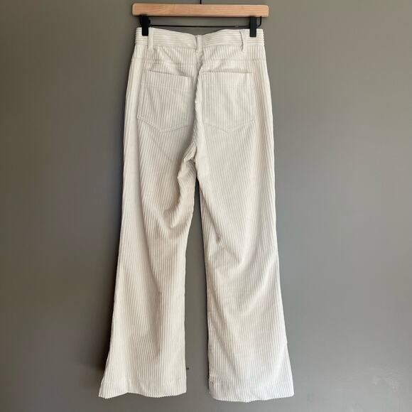LA LIGNE Reece Trouser Ivory Size 2 Cream Corduroy Pant High Rise Wide Leg Chic - Picture 11 of 16